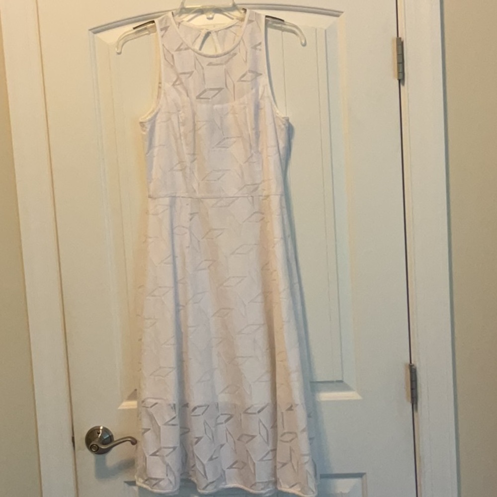 White House Black Market Pink Gold Halter Midi Sundress